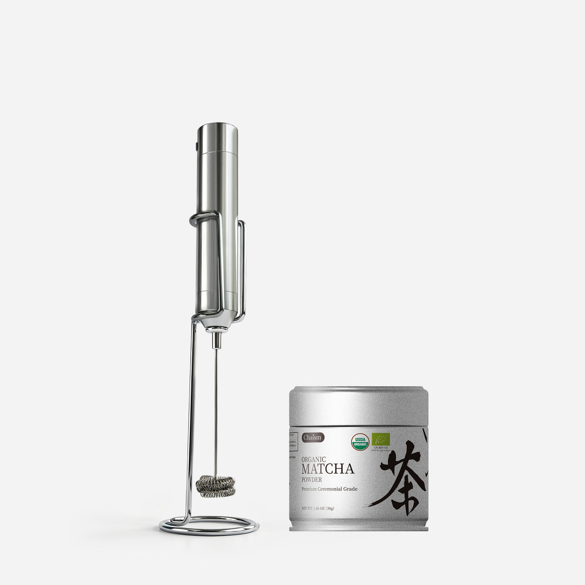 Chaism Organic Matcha Powder with Handheld Frother