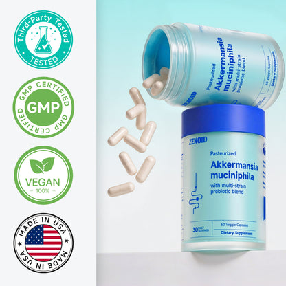 ZENOID Pasteurized Akkermansia Muciniphila w/Prebiotic & Probiotics Blends