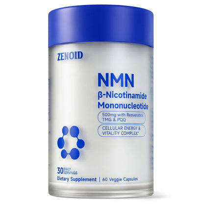 ZENOID NMN Capsules 500mg Supplement with Resveratrol TMG PQQ