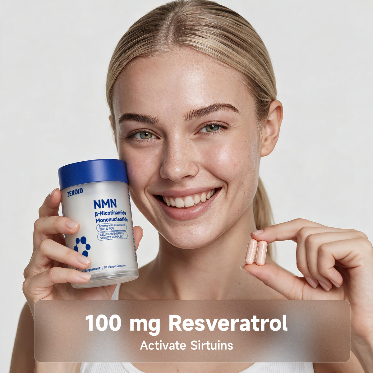 ZENOID NMN Capsules 500mg Supplement with Resveratrol TMG PQQ